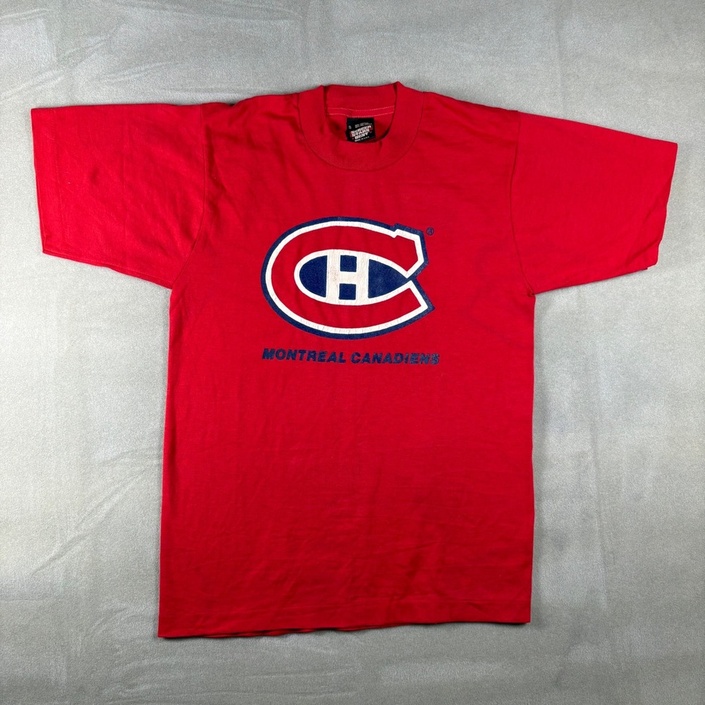 Vintage Montreal Canadiens Shirt Mens S Red NHL Screen Stars Best Made in USA